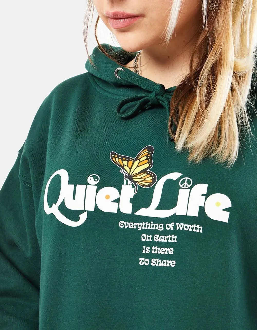 The Quiet Life Butterfly Pullover Hoodie - Hunter Green