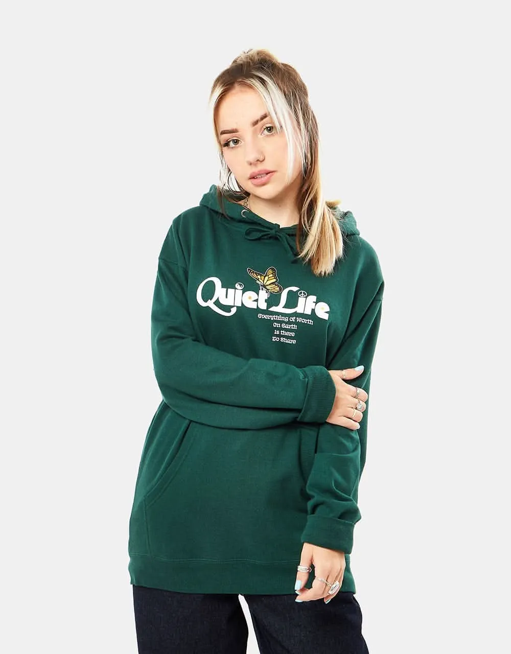 The Quiet Life Butterfly Pullover Hoodie - Hunter Green