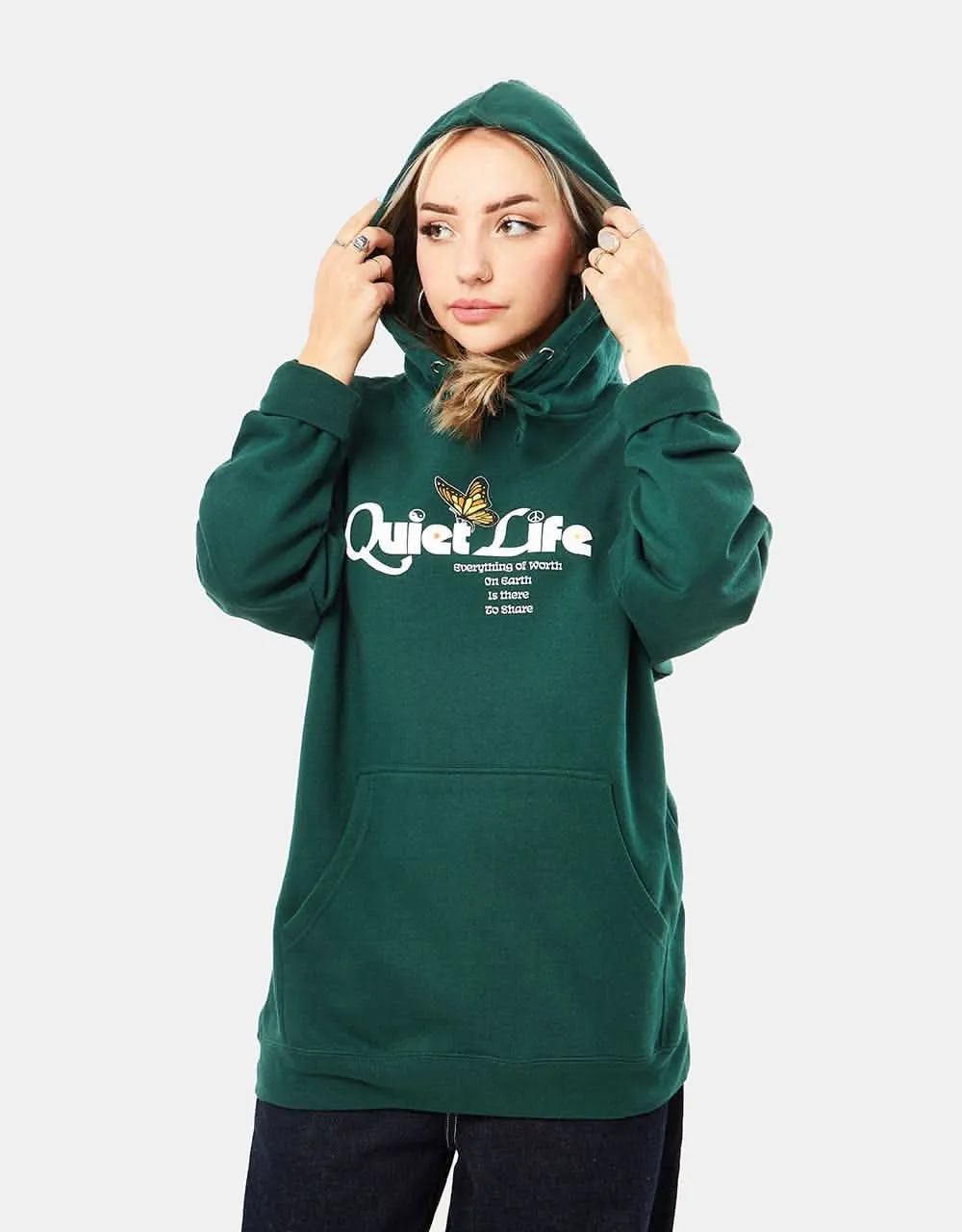 The Quiet Life Butterfly Pullover Hoodie - Hunter Green