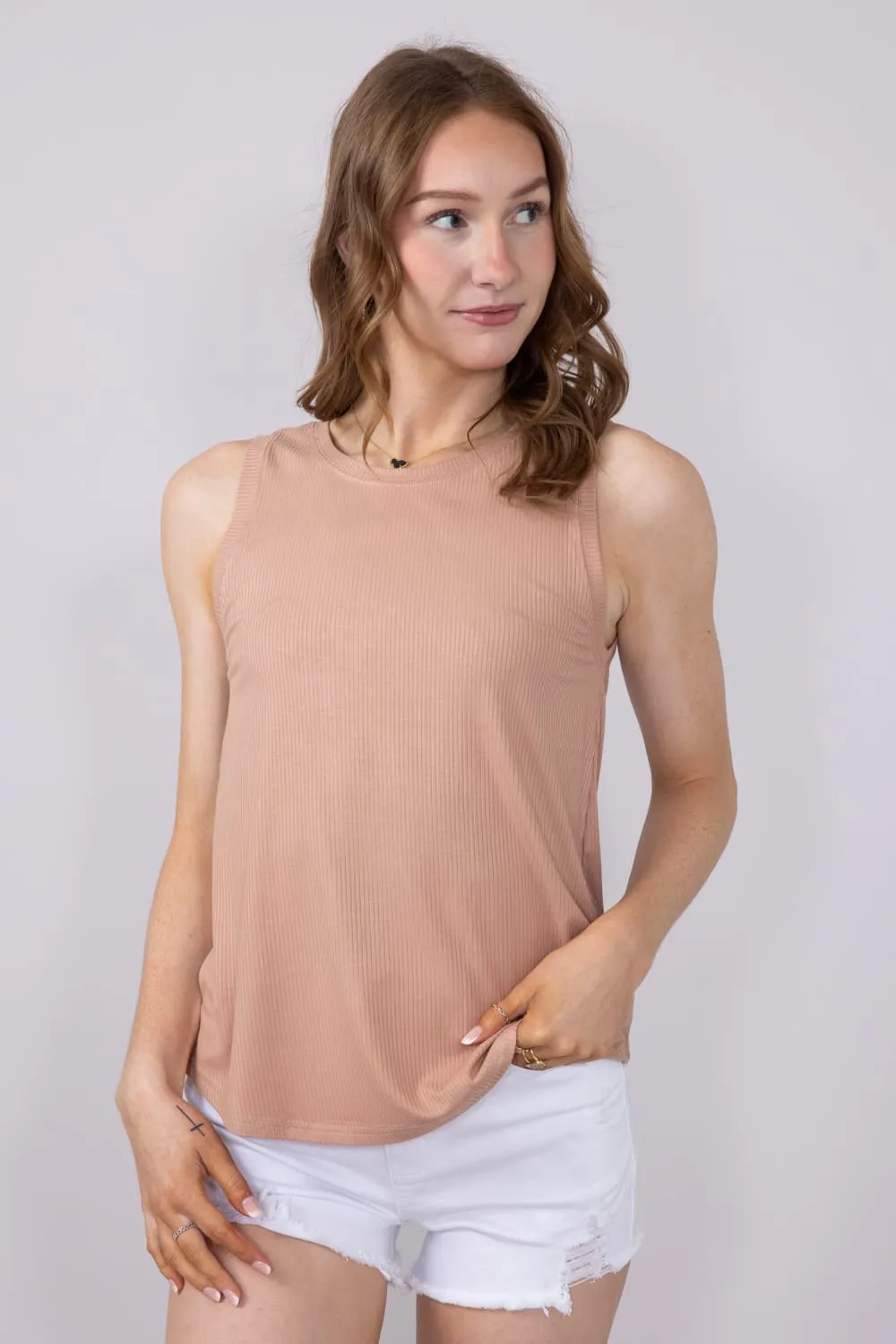 Thread & Supply Euclid Tank Top for Women in Mauve | T1562RSTS-CAFEAULAIT