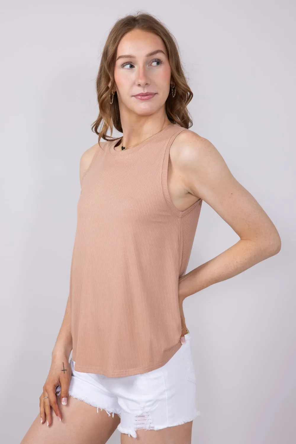 Thread & Supply Euclid Tank Top for Women in Mauve | T1562RSTS-CAFEAULAIT