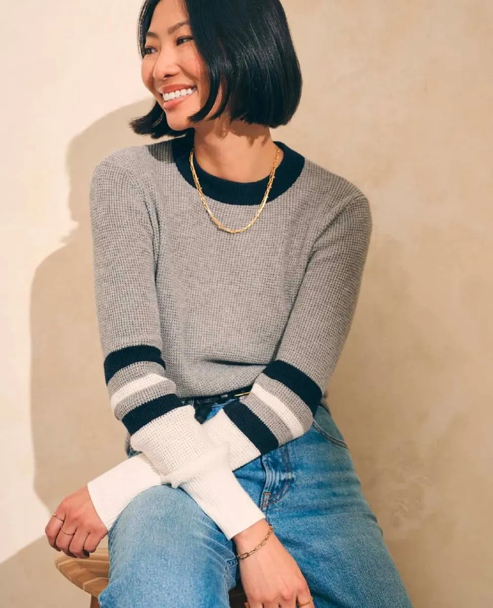 Throwback Crew Sweater Flannel Varsity