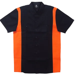 Vance - Men's Work Shirts Black with Orange Sides