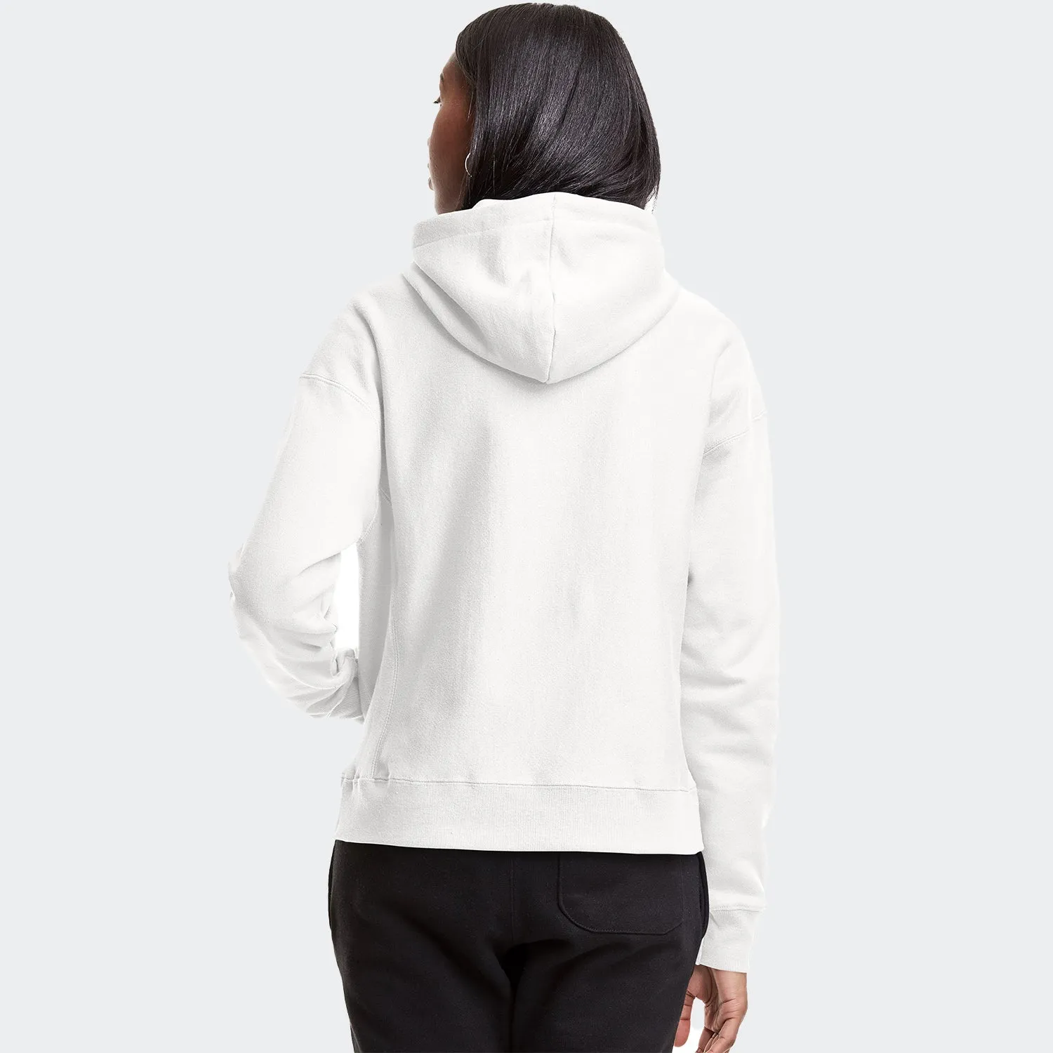 Women's Champion RW Hoodie C Logo White