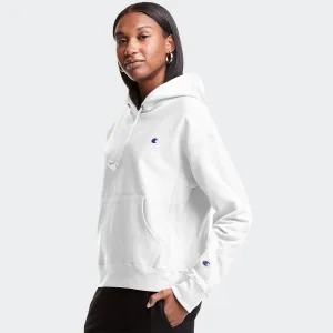 Women's Champion RW Hoodie C Logo White