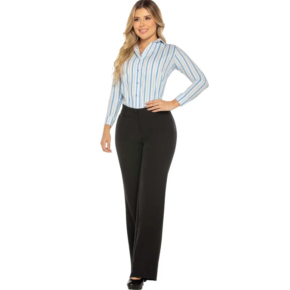 Women's Modern Midrise Bootcut Black Pant - Pant01_Black