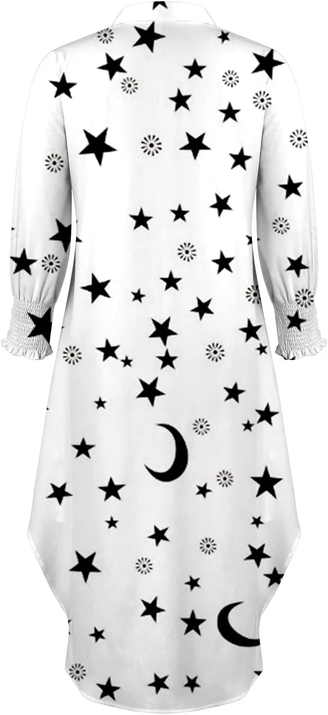 Women's Summer Dresses Holiday Style Feminino Print Casual Plus Size Dress, S